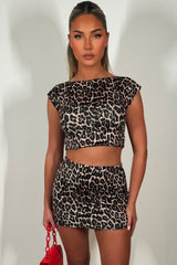 leopard print skirt and top co ord set festival outfit