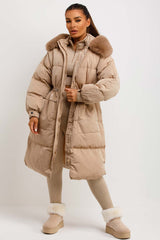womens long winter coat with fur hood