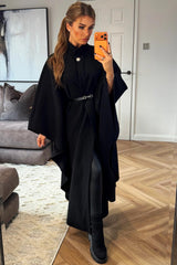 black long cape shawl for women poncho