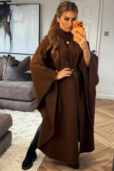 brown long cape shawl for women poncho