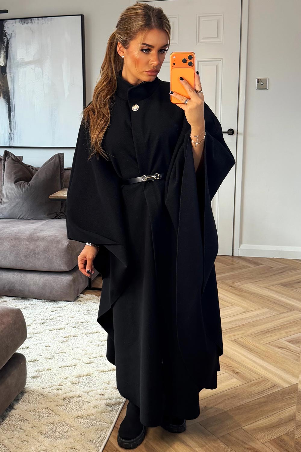 women's long cape shawl black poncho styledup christmas markets outfit 