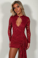 cut out front long lace sleeves styledup uk