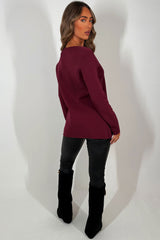 long sleeve knitted jumper with gold buttons styled up 