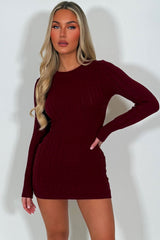 long sleeve jumper dress with cinched fitted waist styledup christmas outfit 