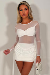 mesh lace dress drape detail festival party outfit