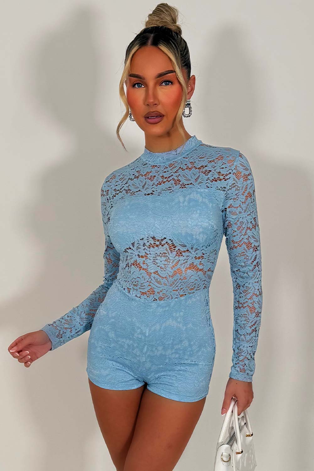 long sleeve lace playsuit outcast outfits