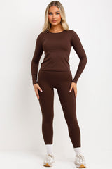 womens lululemon top and seamless leggings two piece co ord set uk