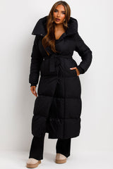 long padded puffer coat for womens