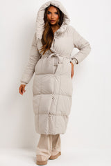 womens long padded puffer coat for winter styledup