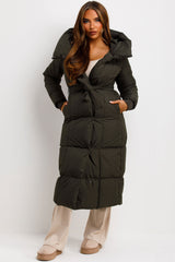 womens long puffer padded coat for winter styledup