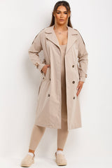 long trench coat for womens with waist belt