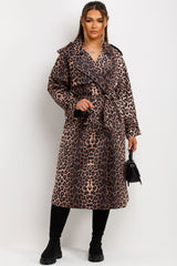 leopard print trench coat womens