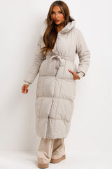 long padded puffer coat for womens