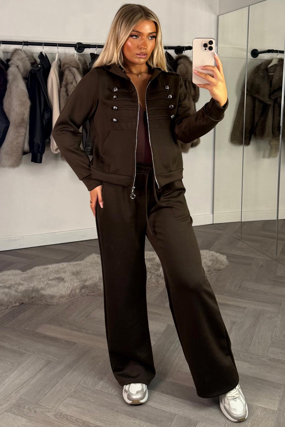 mock frog closure zip up hoodie and joggers tracksuit co ord set styledup uk