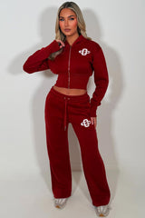 womens crop corset hoodie and joggers casual loungewear co ord set airport outfit styledup