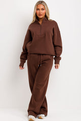 womens joggers and half zip sweatshirt tracksuit lounge set airport outfit