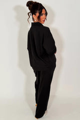 womens zara half button up front collared jumper and joggers tracksuit loungewear set airport outfit