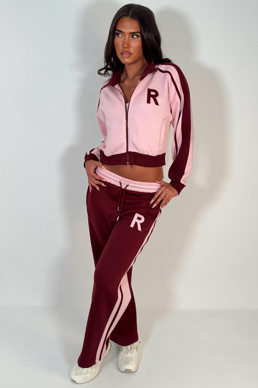 womens zip up tracksuit lounge set airport outfit styledup