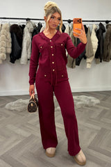 gold button knitted jumper top and trousers two piece co ord set occasion christmas party holiday outfit for winter uk