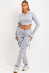 womens crop corset hoodie and bad society club joggers set