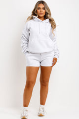 short tracksuit hoodie and shorts lounge set airport outfit