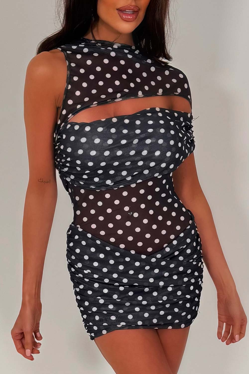 one shoulder mini dress with cut out front night out party festival holiday outfit uk styledup