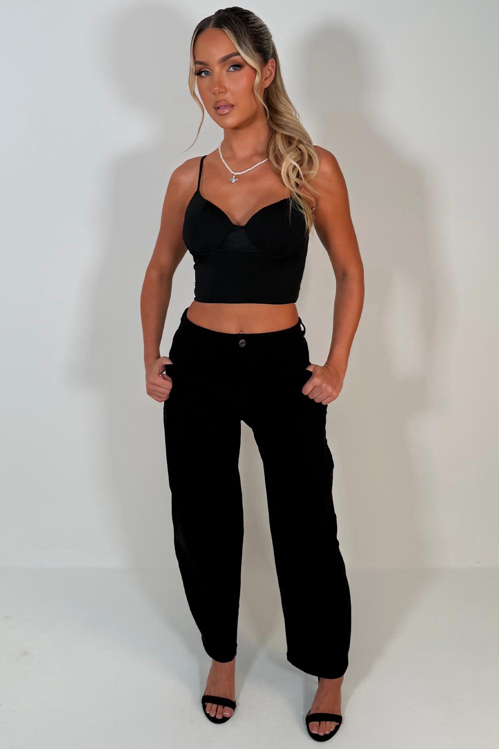 womens zara balloon jeans with barrel leg uk