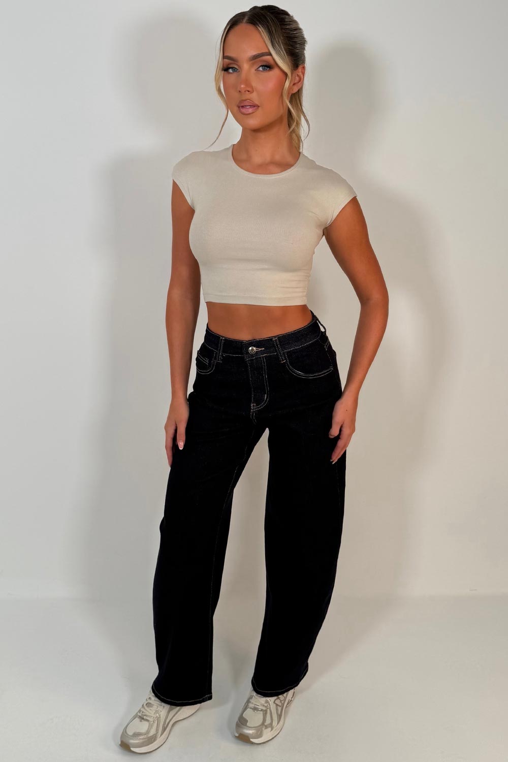 balloon jeans womens zara denim blue colour uk