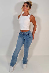 stretchy denim high waist jeans styledup uk