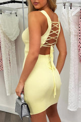 ribbed tie up back mini dress black styledup whitefox uk