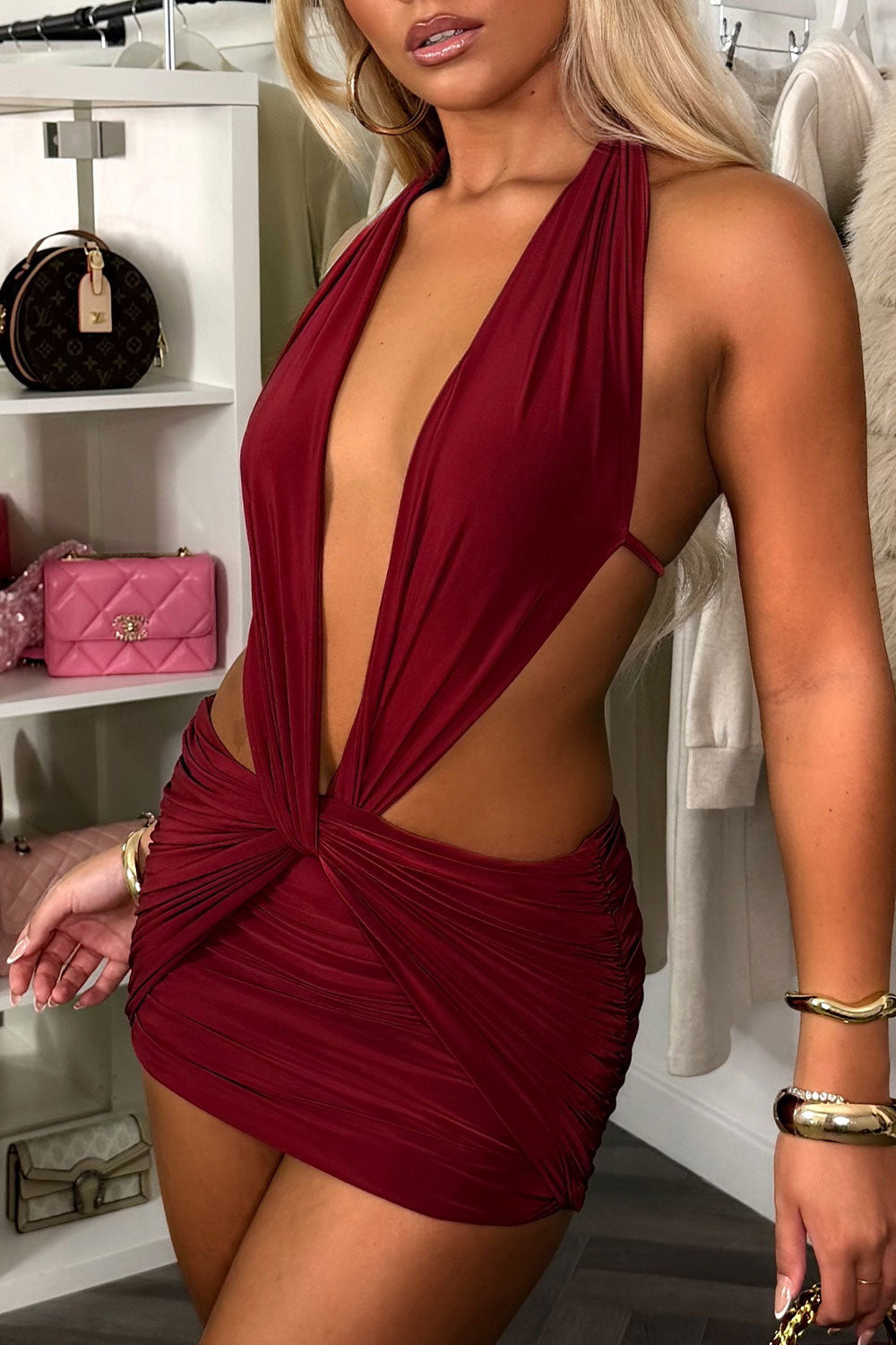 burgundy mini dress styledup uk