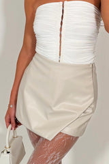 skort mini skirt in faux leather festival party outfit 