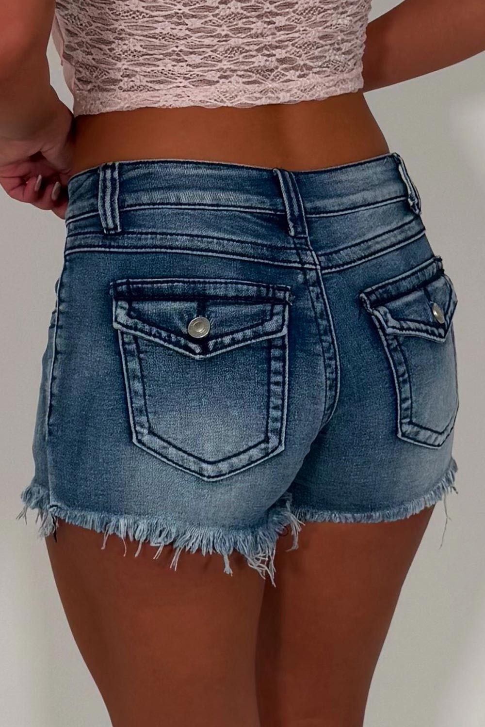 womens low rise denim shorts y2k summer holiday outfit uk sale white fox styledup