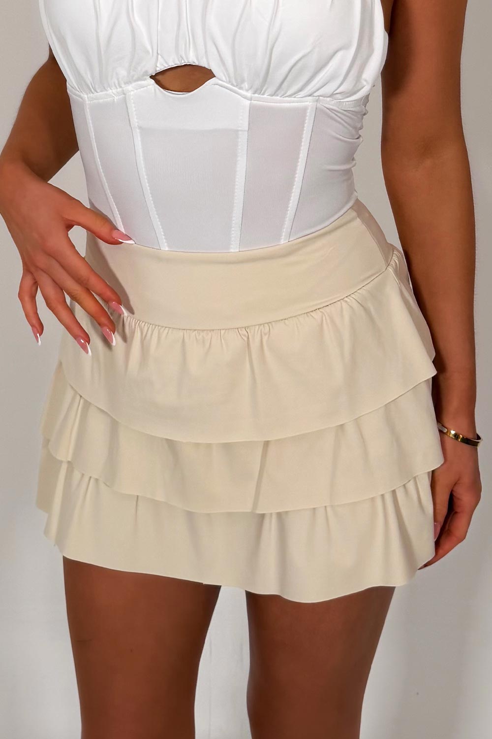 zara womens ruffle skort mid waist summer festival outfit uk styledup 