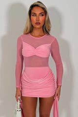 pink summer occasion lace mini dress with drape detail night out party festival outfit for womens styledup uk sale 