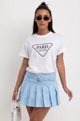 pleated mini skirt with belt skorts festival rave summer outfit