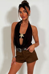 mini cowboy shorts with belt styledup 