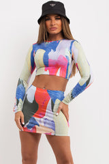 mini bodycon skirt and crop top co ord