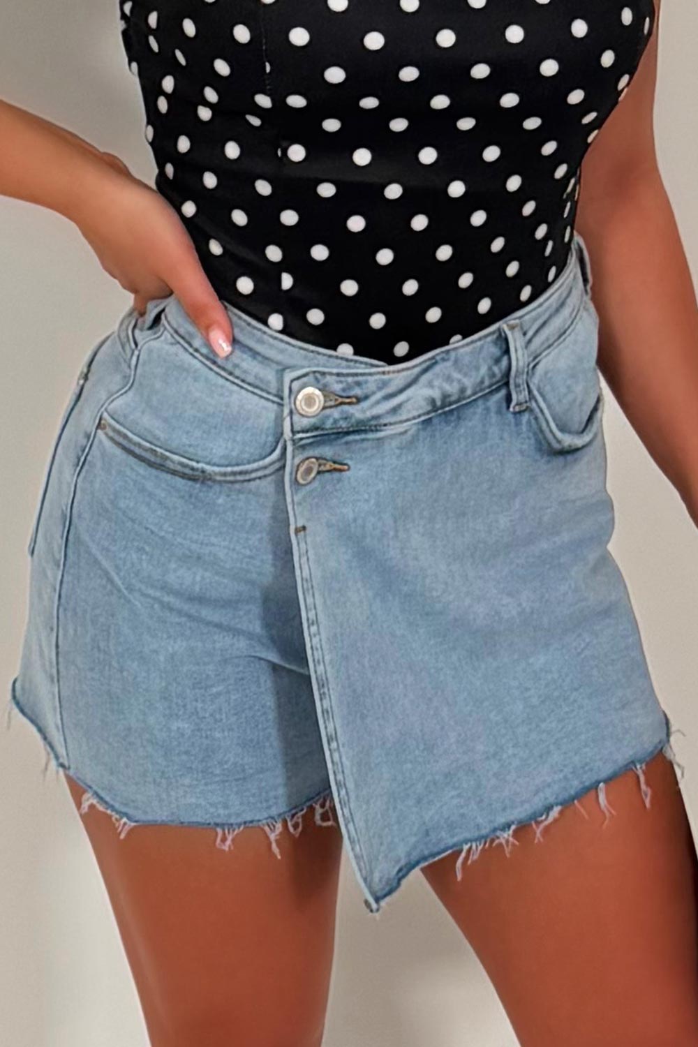 womens denim skort mini skirt with builtin shorts summer holiday festival going out outfit styledup uk sale 