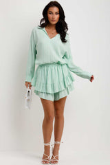 womens summer holiday top and shorts two piece set 
