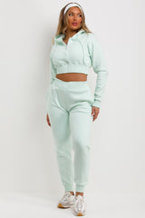 cropped tracksuit with zip front