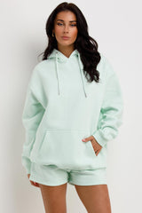 shorts and hooded sweatshirt tracksuit co ord set