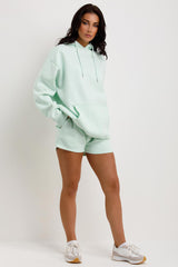 shorts and hoodie tracksuit loungewear set womens