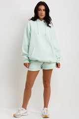 womens hoodie and shorts tracksuit oversized hoodie and shorts set 