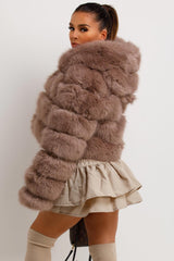 womens fur bubble coat with hood
