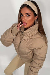 womens winter jacket cropped puffer padded styledup outerwear uk