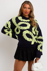womens jumper with rope knit