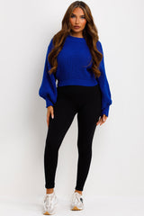 royal blue knitted jumper oversized styledup