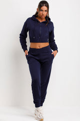 womens tracksuit with zip front and joggers co ord set