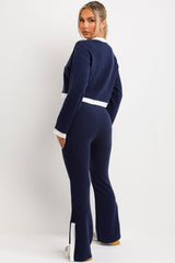 womens rib knit jumper and trousers loungewear set